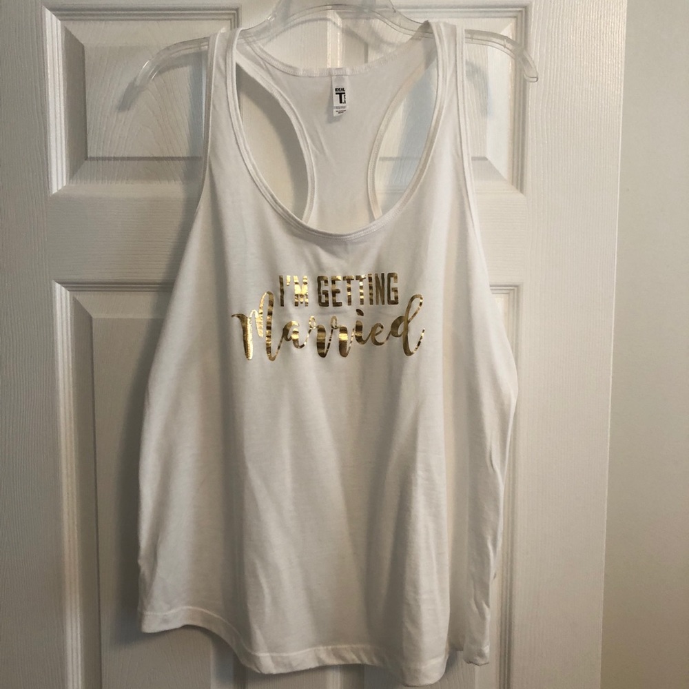 “I’m getting married” fitted racerback tank. Bride